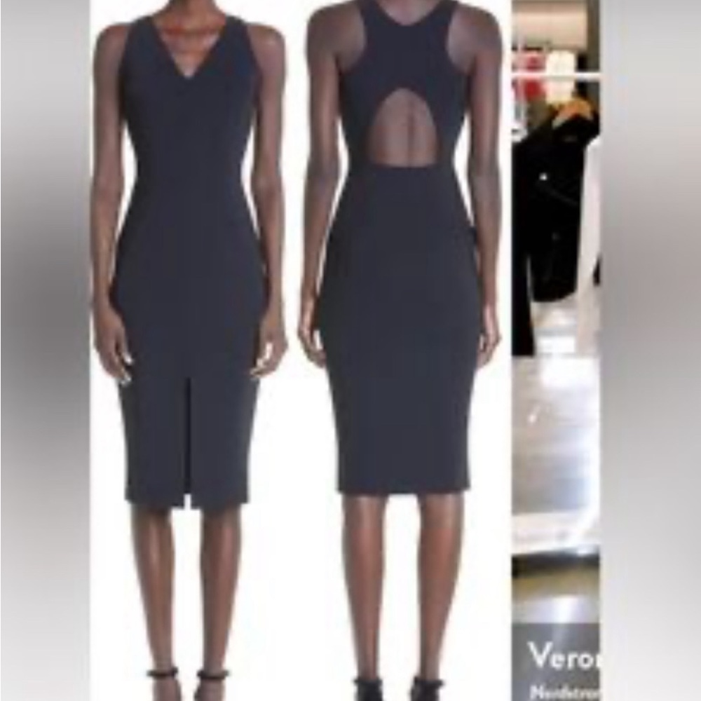 Chiara boni la petite robe black midi cut out dress size 16 new with tag